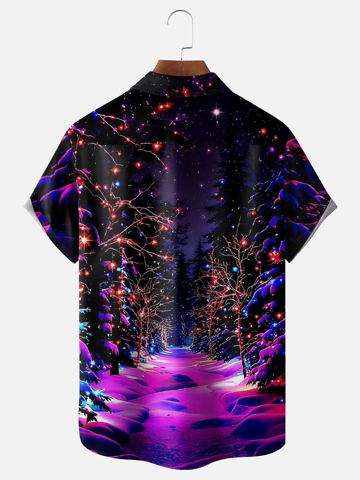 Christmas Tree Lights Men's Pocket Short Sleeve Shirts