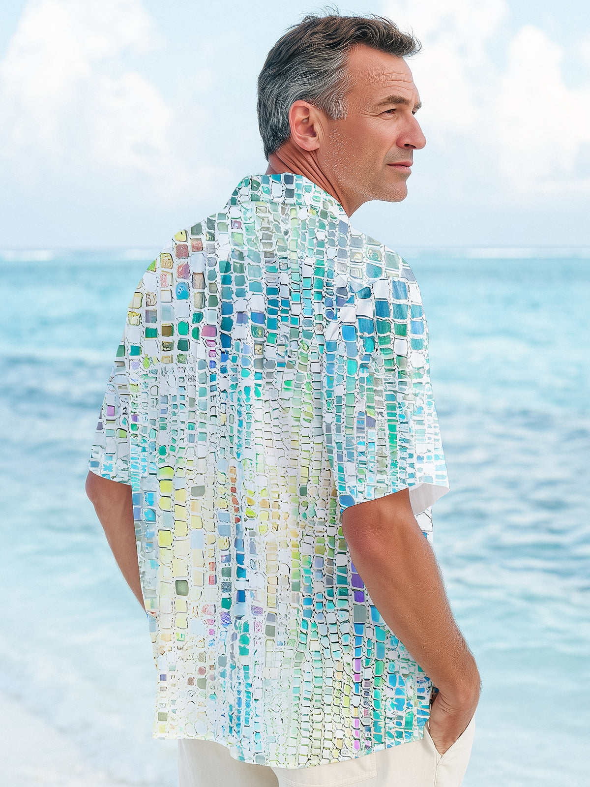 Geometry Men's Pocket Short Sleeve Shirts