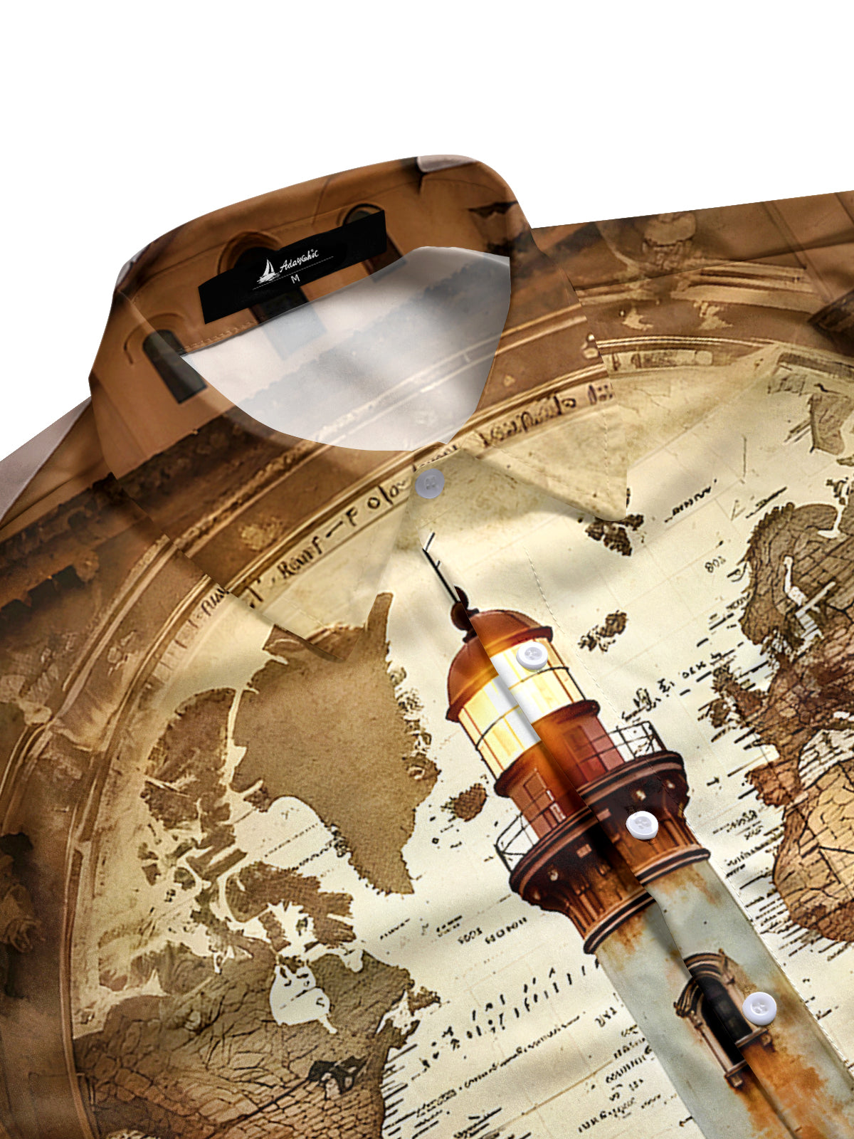 Retro Lighthouse Men's Pocket Short Sleeve Shirts