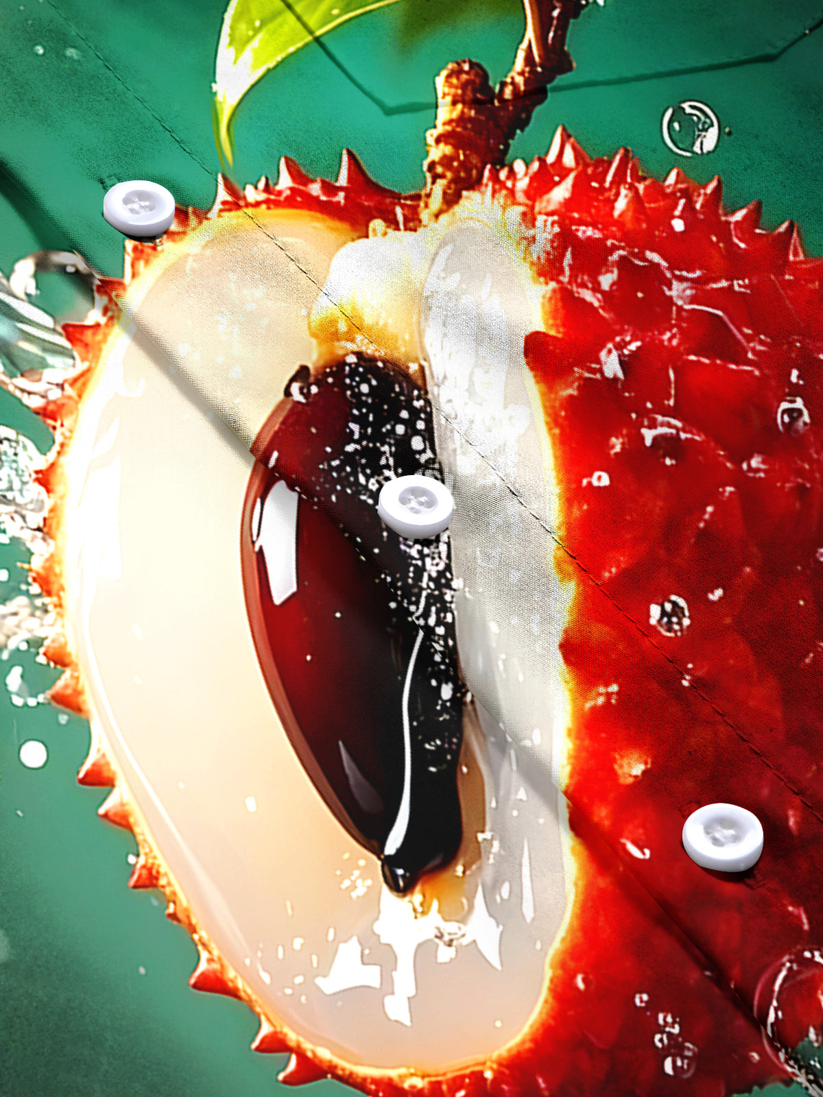 Hawaiian Fruit Litchi Men's Pocket Short Sleeve Shirts