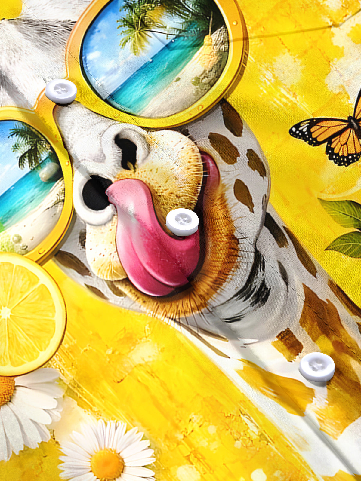 Hawaiian Giraffe Men's Pocket Short Sleeve Shirts