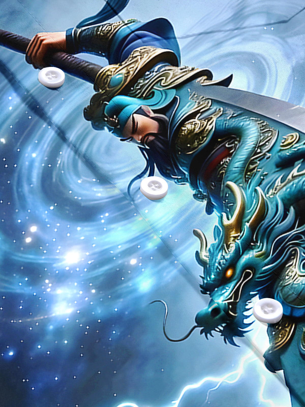 Romance Of The Three Kingdoms Guan Yu Men's Pocket Short Sleeve Shirts