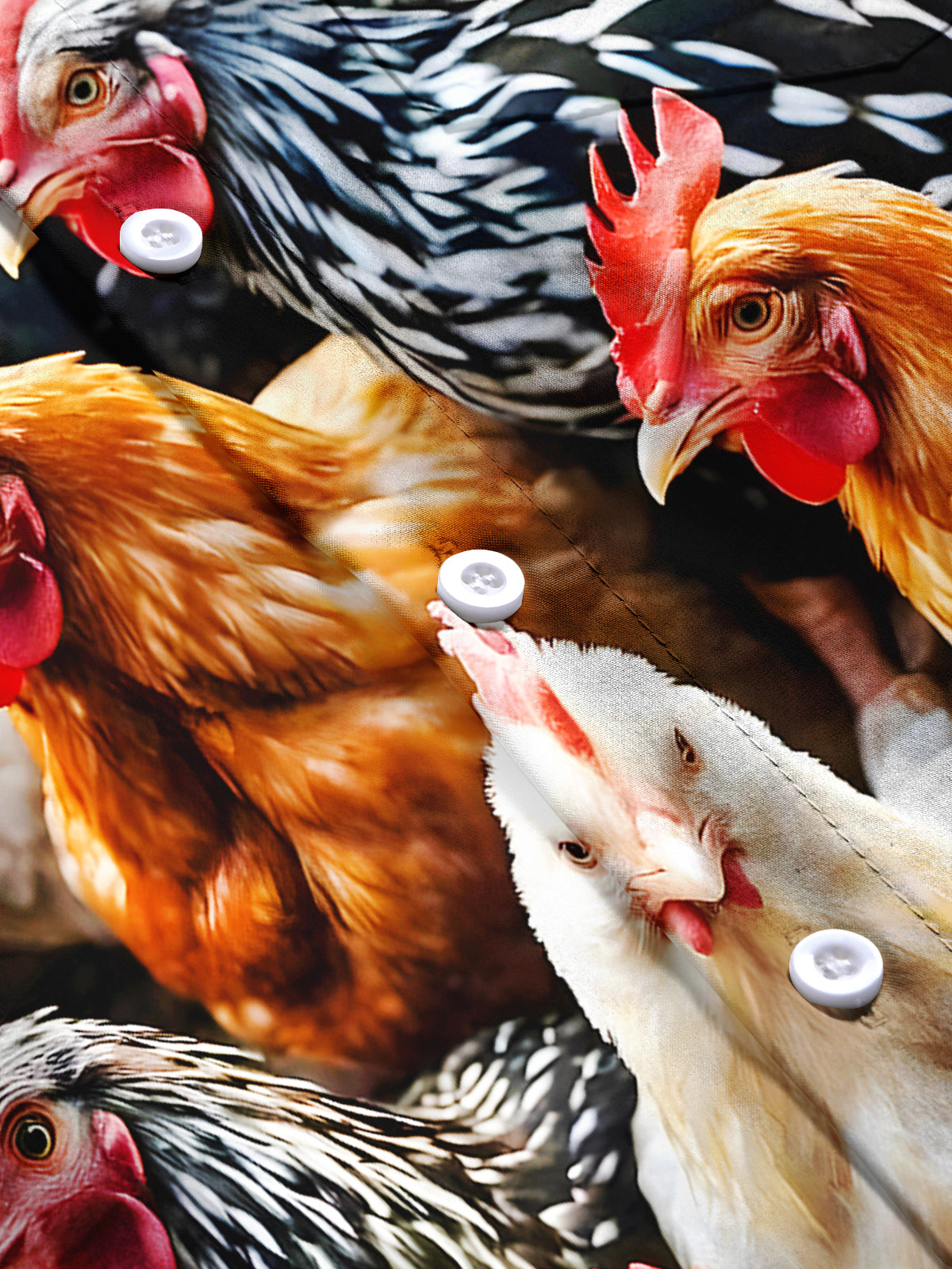 Chicken Men's Pocket Short Sleeve Shirts