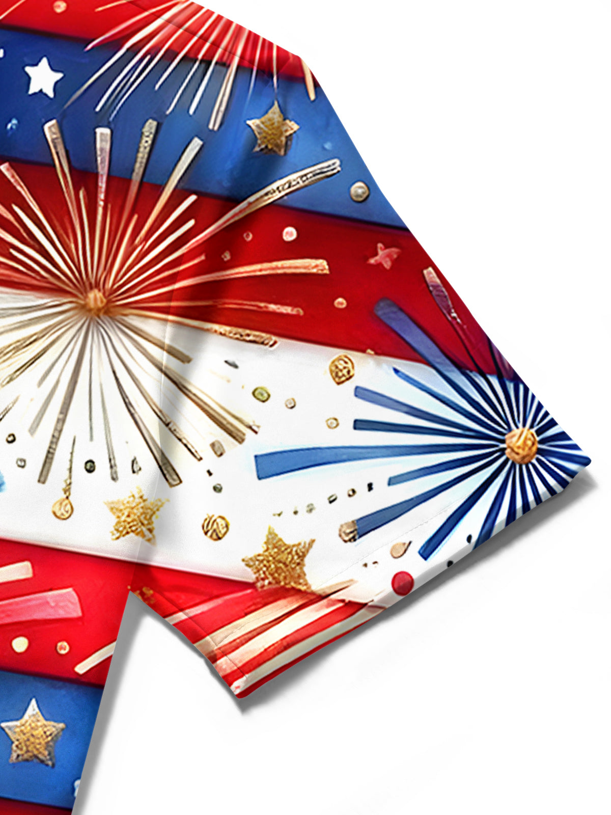 American Flag Fireworks Men's Pocket Short Sleeve Shirts