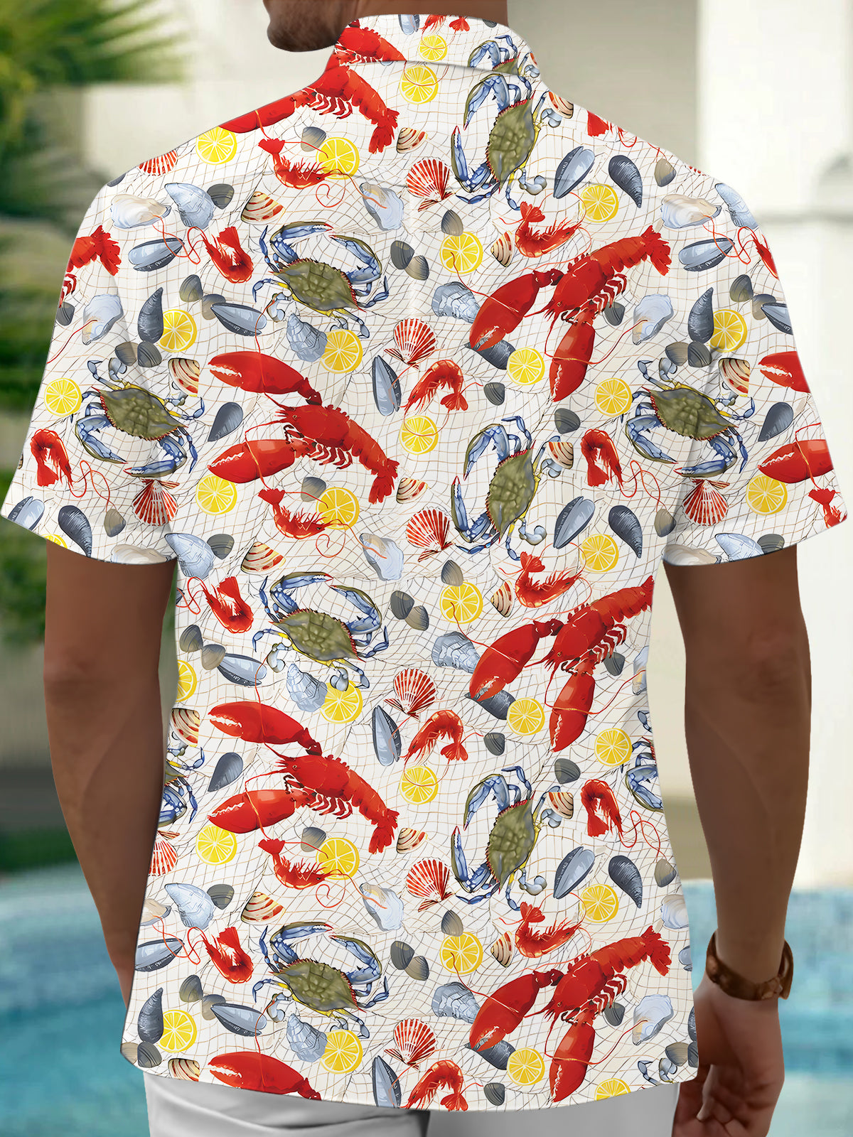 Seafood Men's Pocket Short Sleeve Shirts