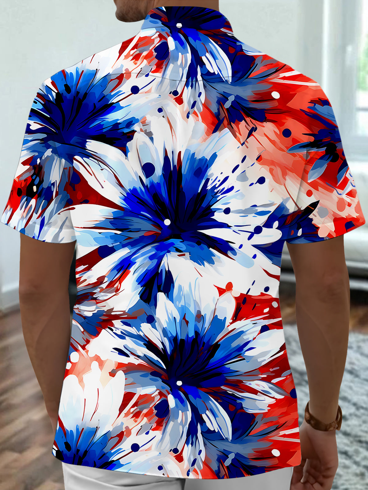 Floral Men's Pocket Short Sleeve Shirts