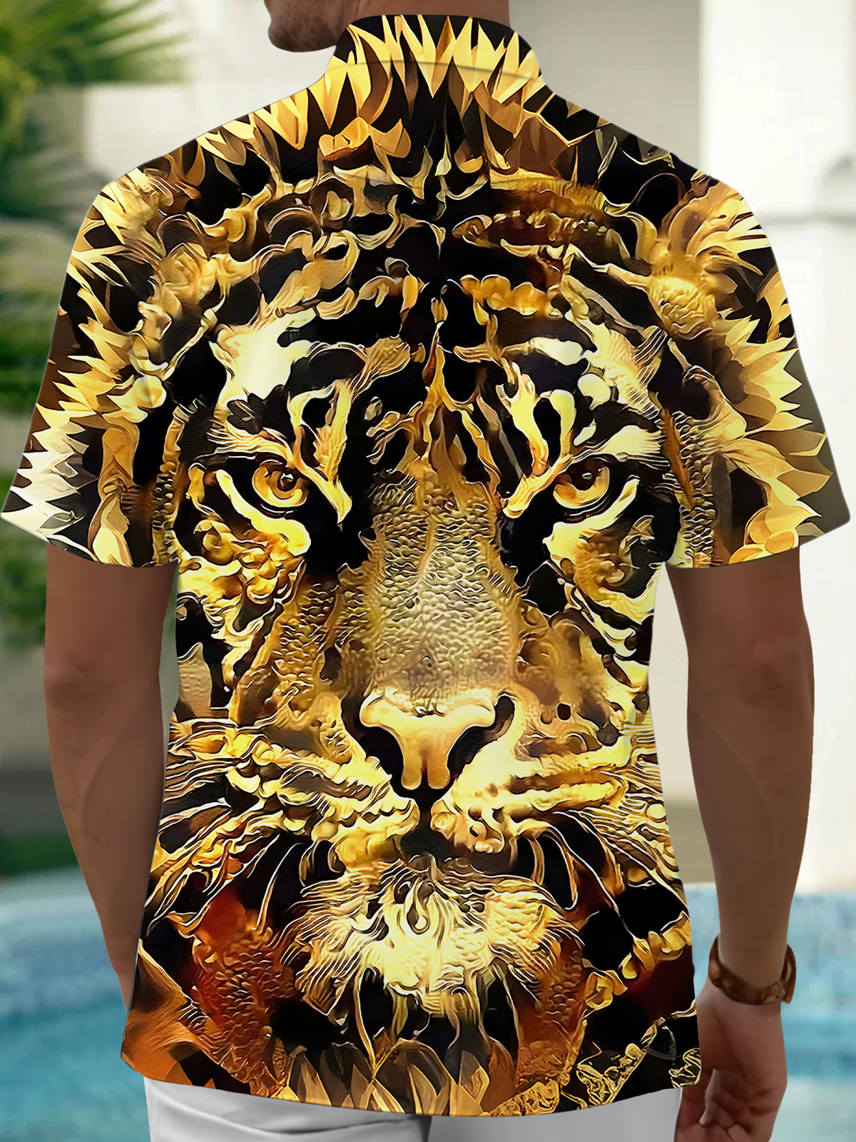 Animal Tiger Men's Pocket Short Sleeve Shirts