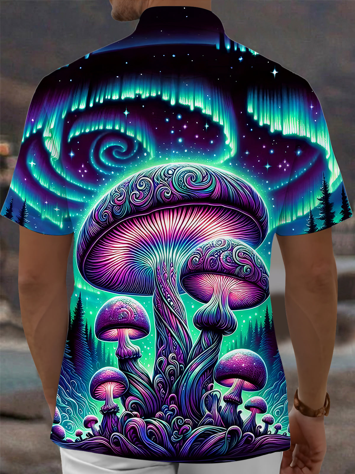 Mushroom Men's Pocket Short Sleeve Shirts