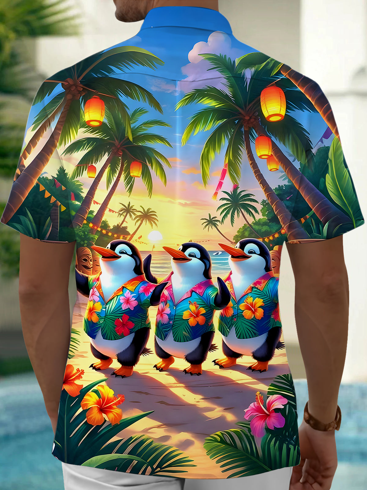 Hawaiian Penguin Men's Pocket Short Sleeve Shirts