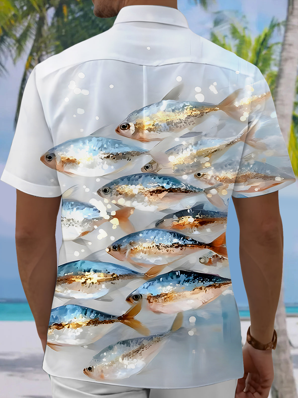 Hawaiian Fish Men's Pocket Short Sleeve Shirts
