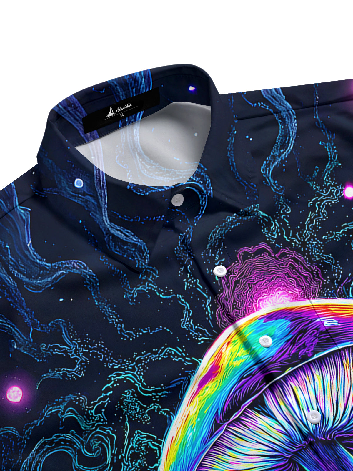 Mushroom Coconut Tree Men's Pocket Short Sleeve Shirts