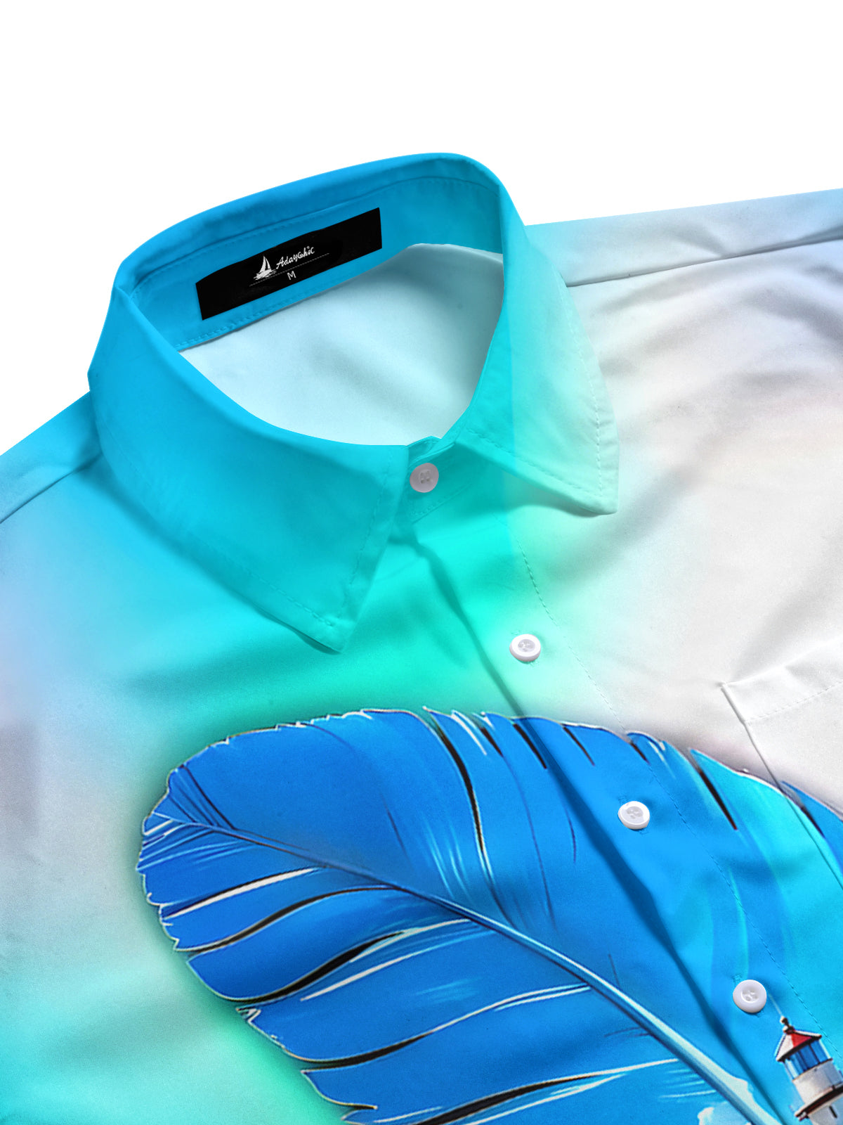 Feather Lighthouse Men's Pocket Short Sleeve Shirts