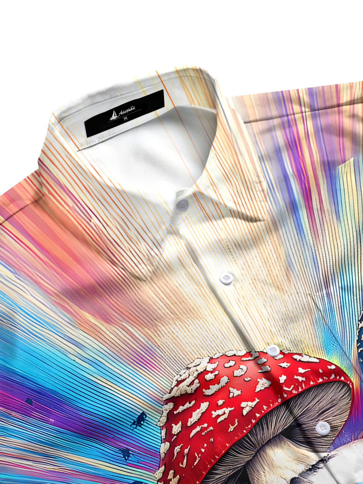 Tie Dye Mushroom Eyes Men's Pocket Short Sleeve Shirts