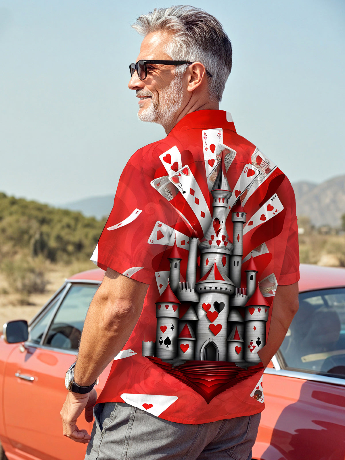 Poker Castle Men's Pocket Short Sleeve Shirts