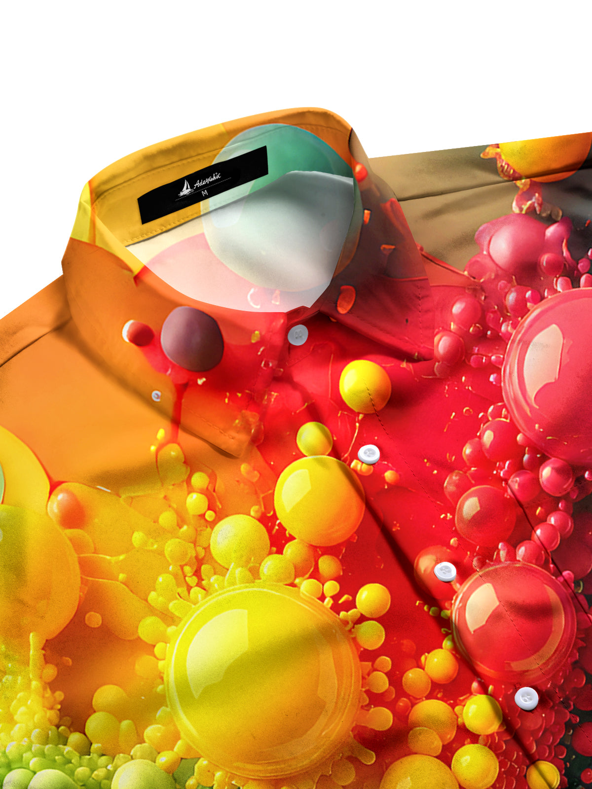 Tie Dye Geometry Men's Pocket Long Sleeve Shirts