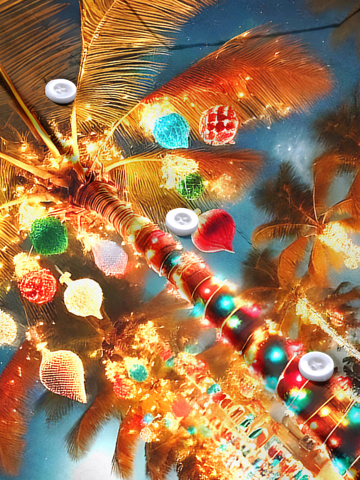 Christmas Coconut Tree Men's Pocket Short Sleeve Shirts