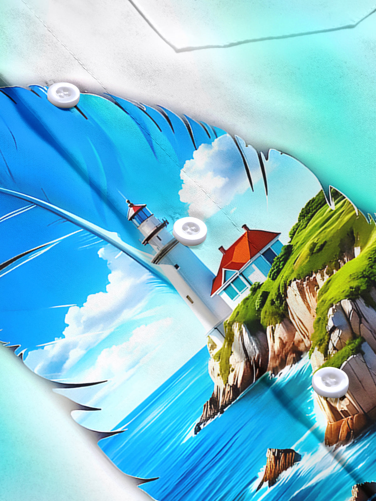 Feather Lighthouse Men's Pocket Short Sleeve Shirts