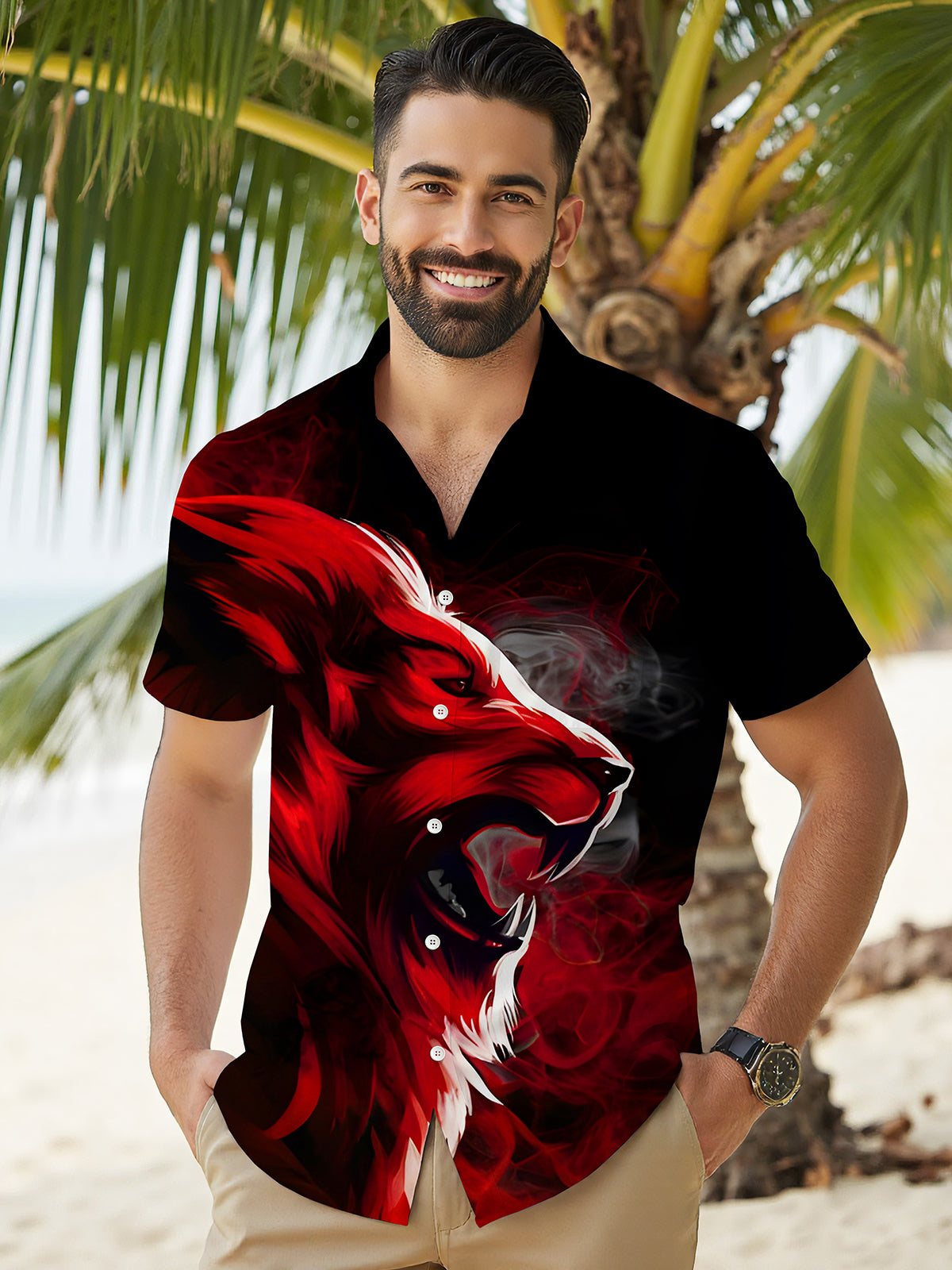 Lion Men's Pocket Short Sleeve Shirts