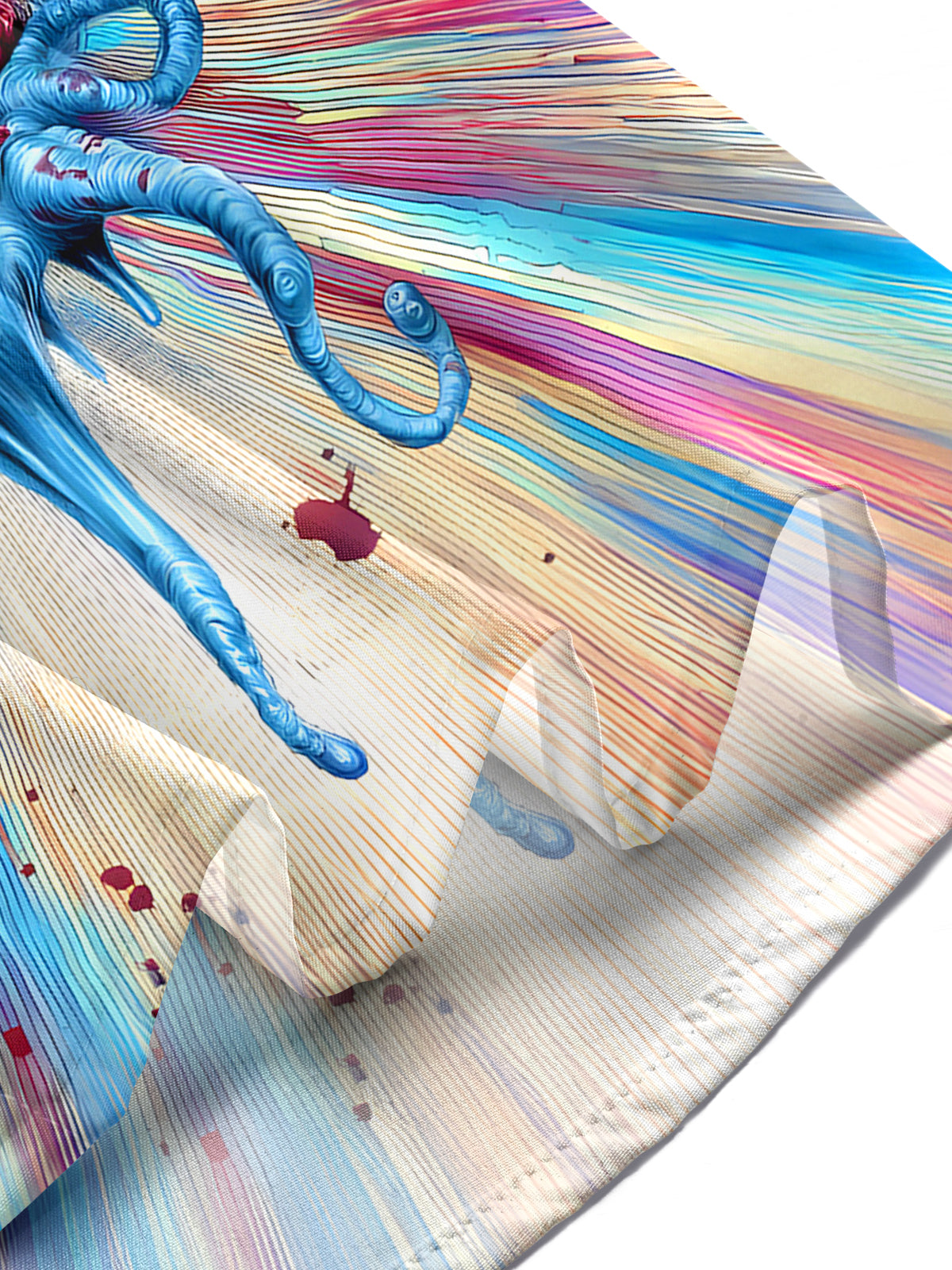 Tie Dye Mushroom Eyes Men's Pocket Short Sleeve Shirts