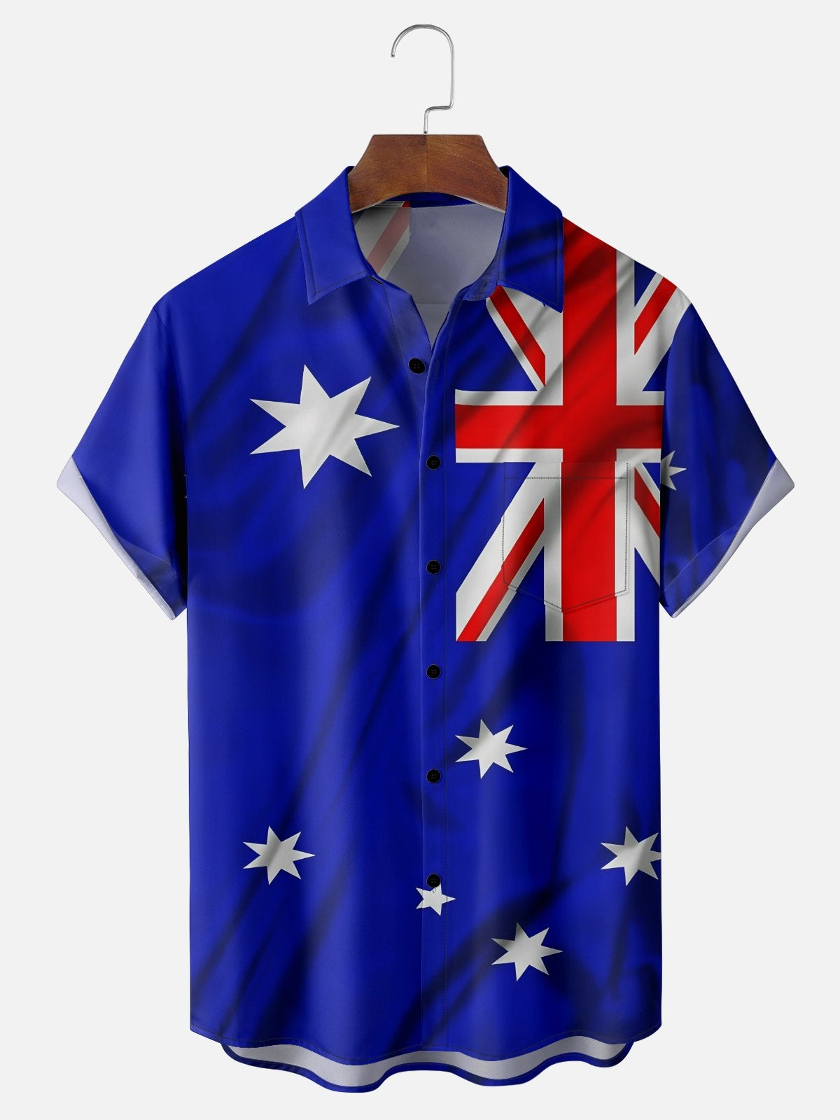 Artistic Australian Flag Men's Pocket Short Sleeve Shirts