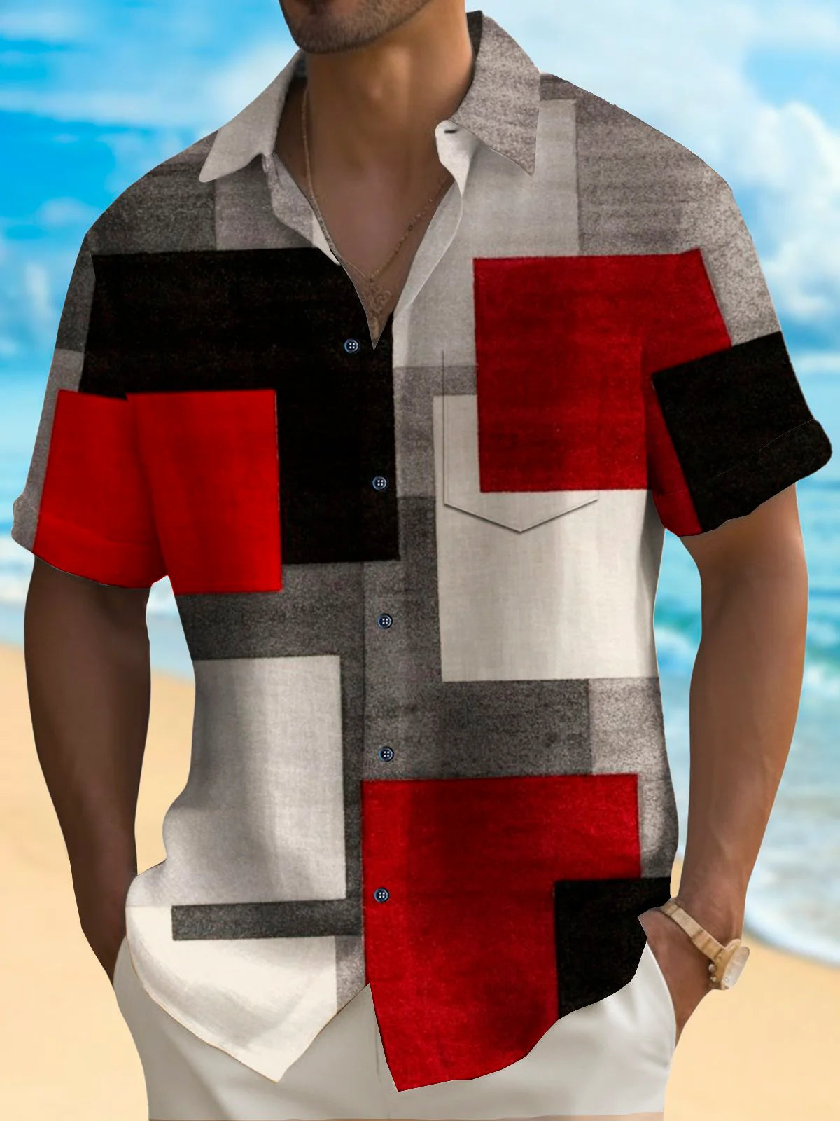 Vintage Mid-Century Men's Pocket Short Sleeve Shirts