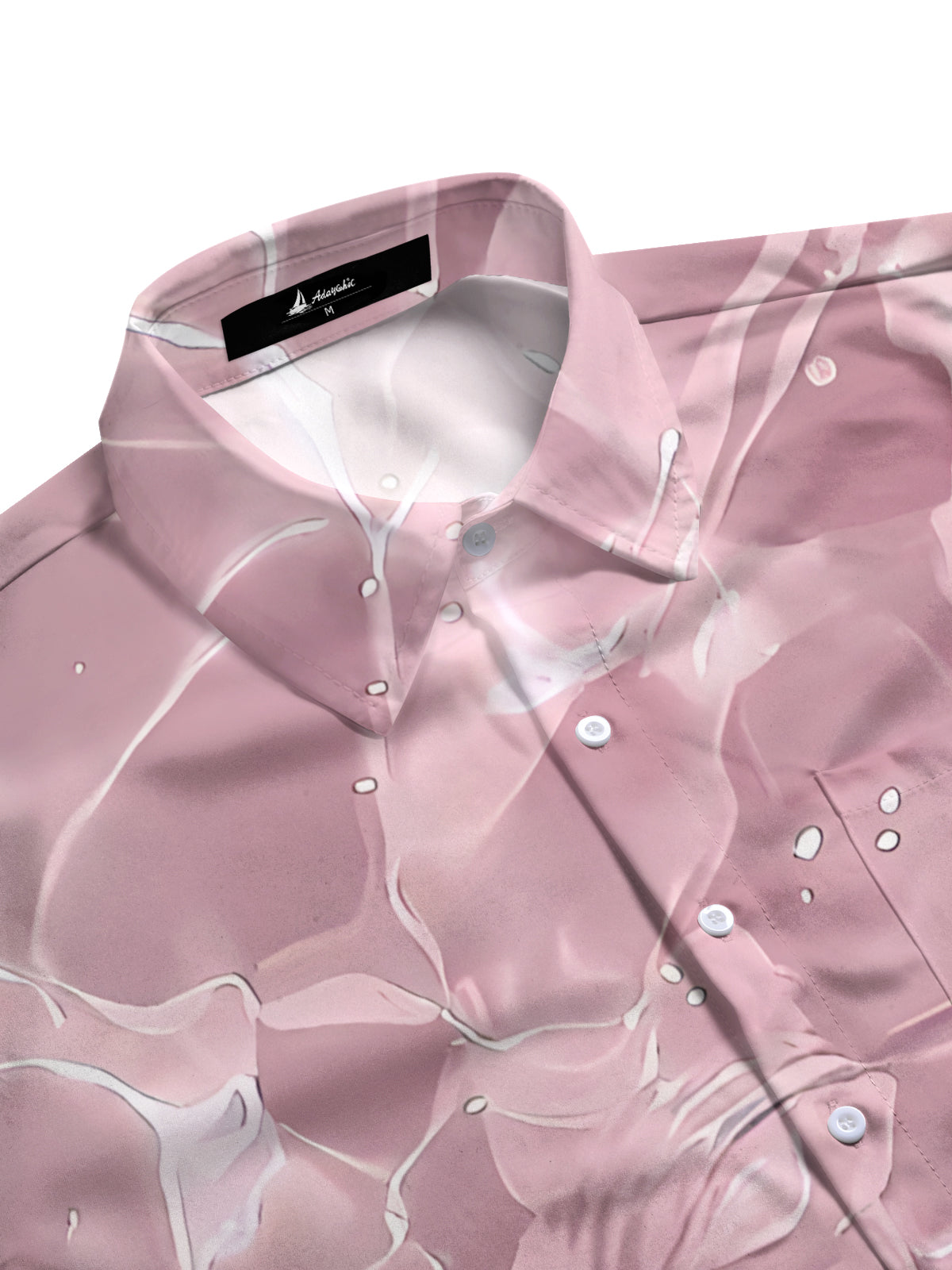 Gradient Print Short Sleeve Men's Shirts With Pocket