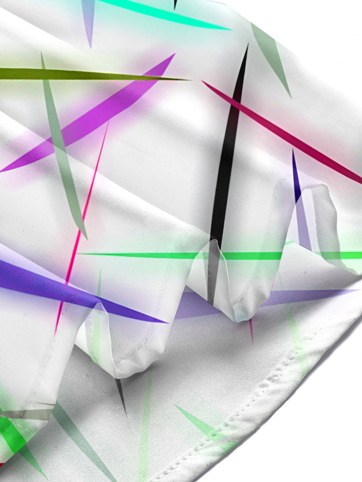 Geometric Pattern Lines Rainbow Men's Pocket Short Sleeve Shirts