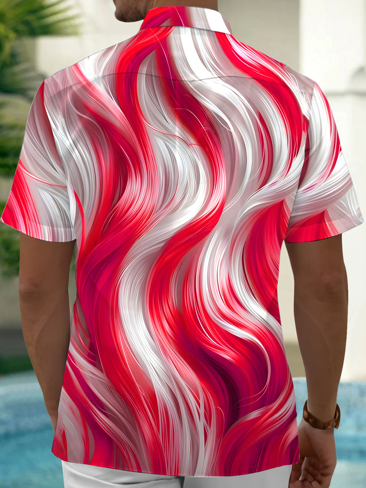 Abstract Men's Pocket Short Sleeve Shirts