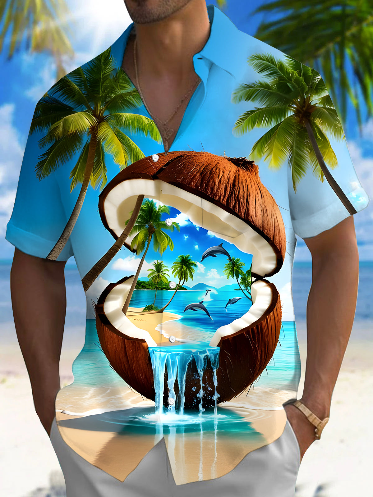 Hawaiian Men's Pocket Short Sleeve Shirts