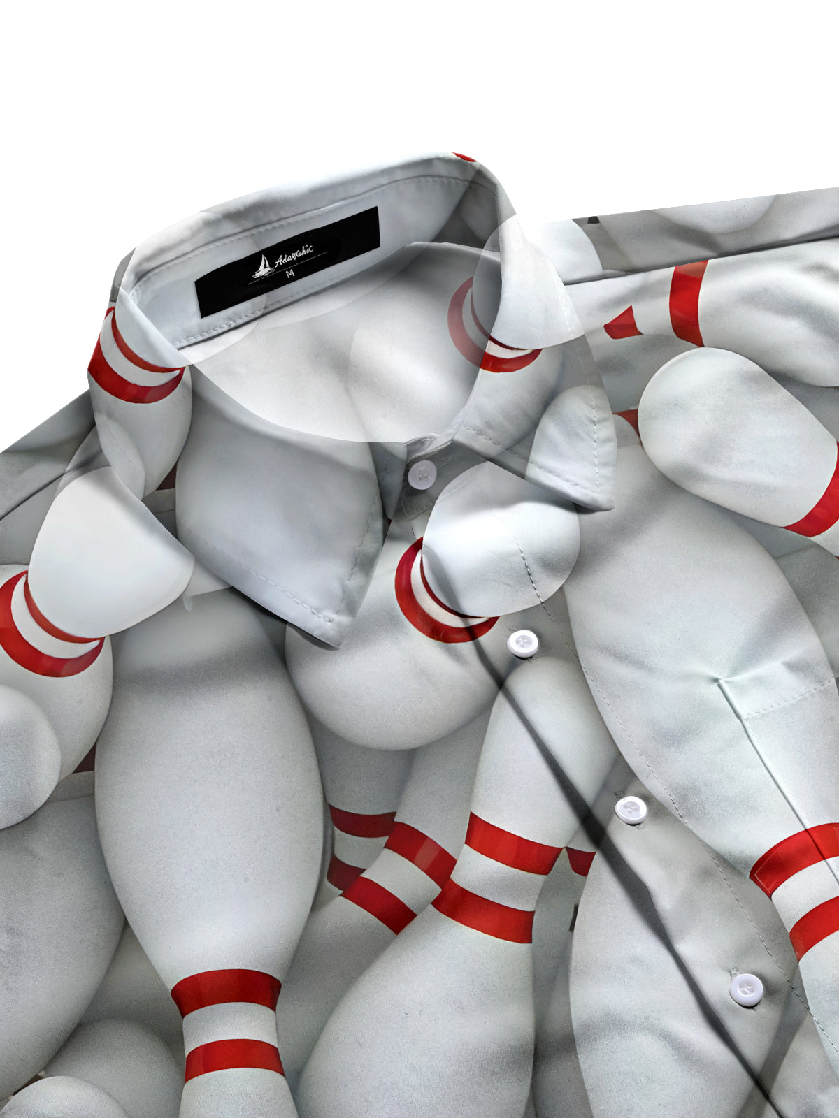 Bowling Print Men's Pocket Short Sleeve Shirts