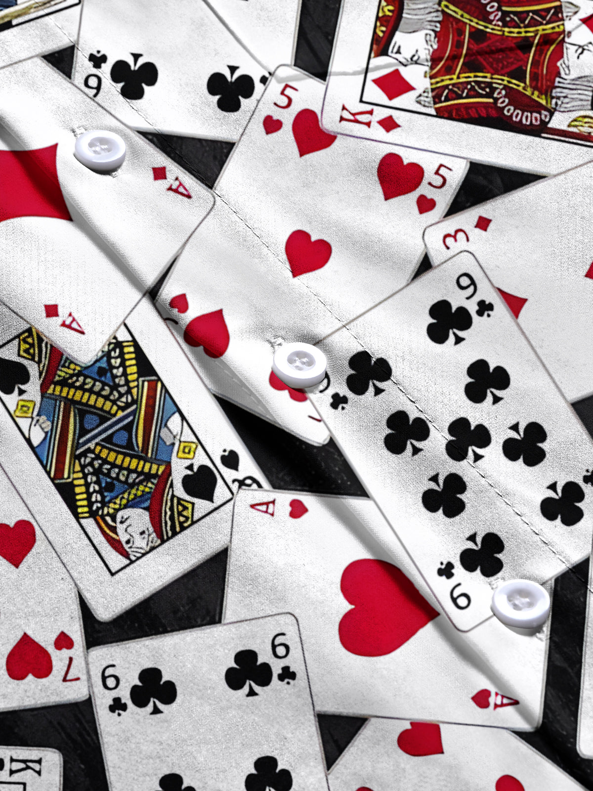 Poker Print Men's Pocket Short Sleeve Shirts