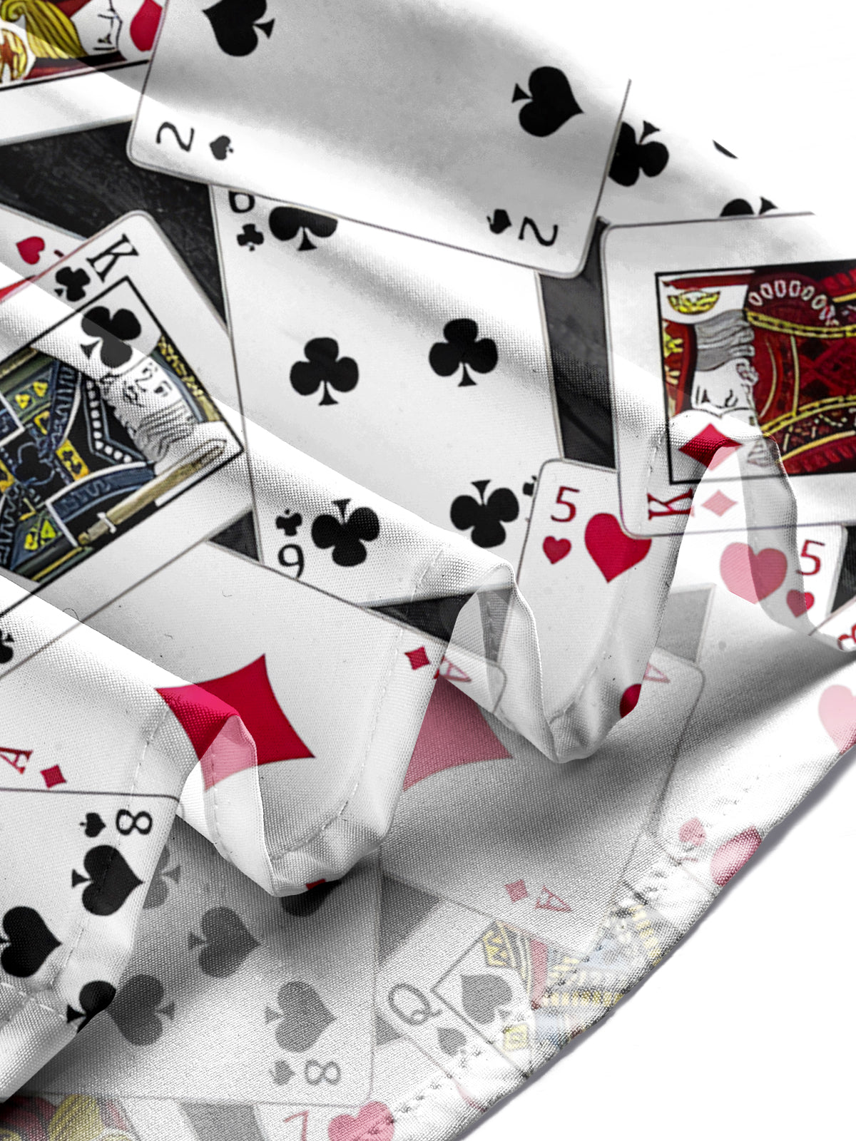 Poker Print Men's Pocket Short Sleeve Shirts