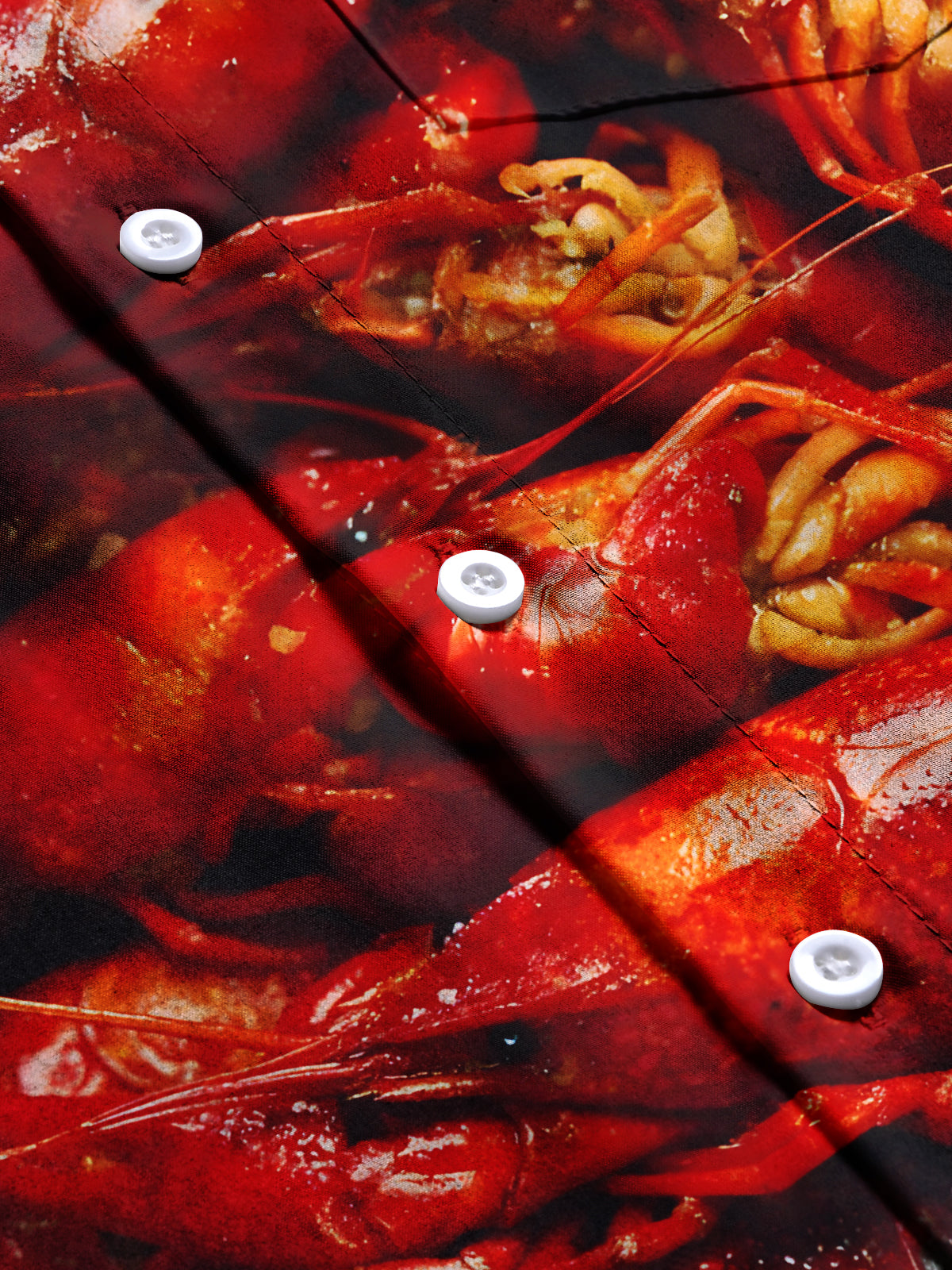 Crayfish Print Men's Pocket Short Sleeve Shirts