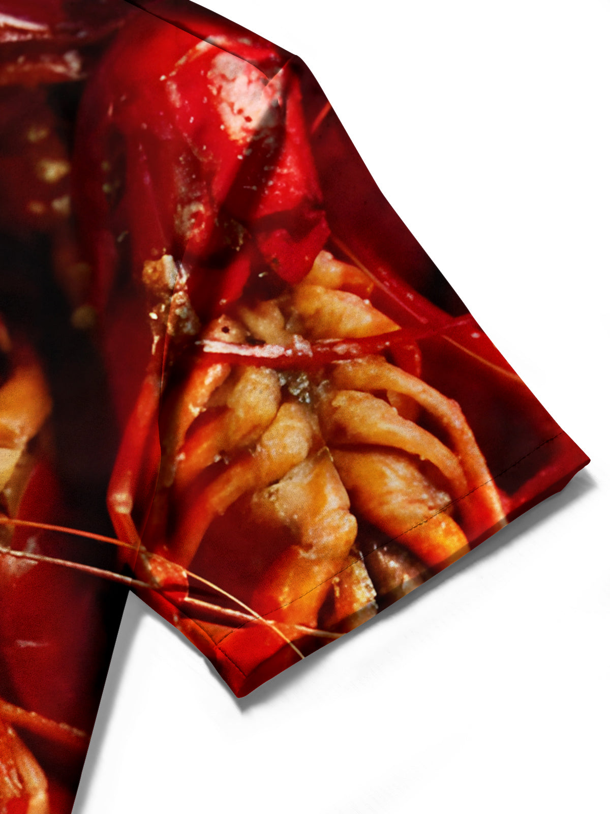 Crayfish Print Men's Pocket Short Sleeve Shirts