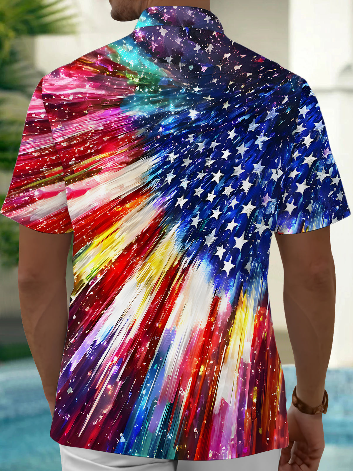 Independence Day Men's Pocket Short Sleeve Shirts