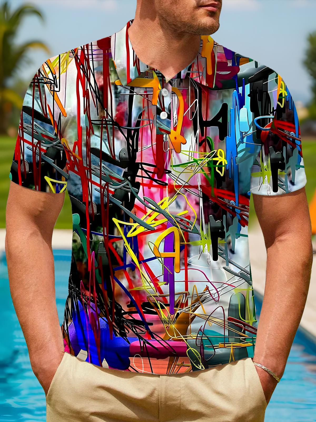 Tie Dye Men's Pocket Short Sleeve Shirts