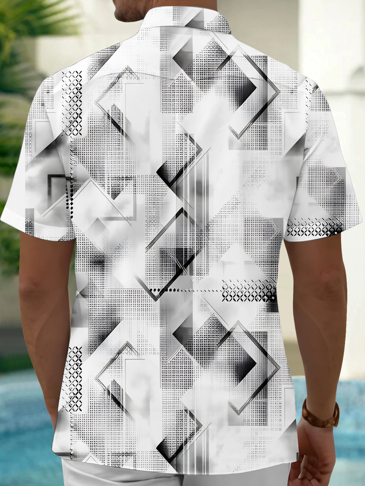 Geometry Men's Pocket Short Sleeve Shirts