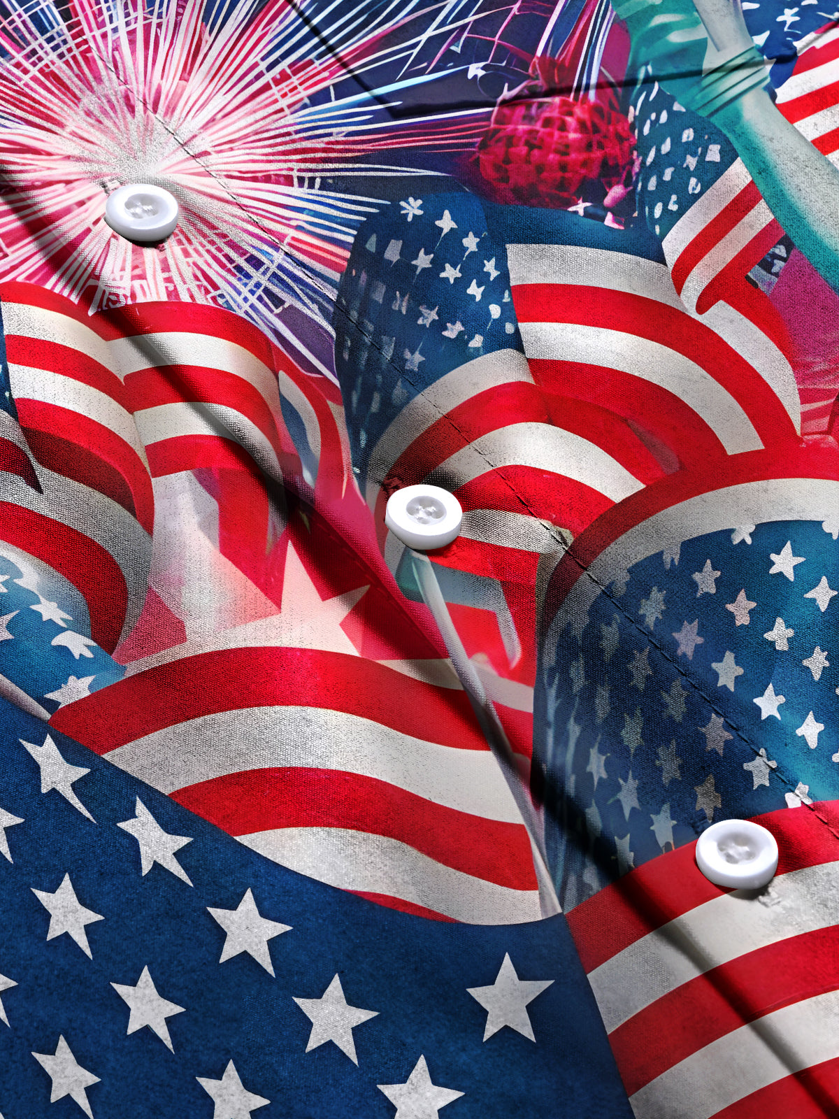 Independence Day Men's Pocket Short Sleeve Shirts