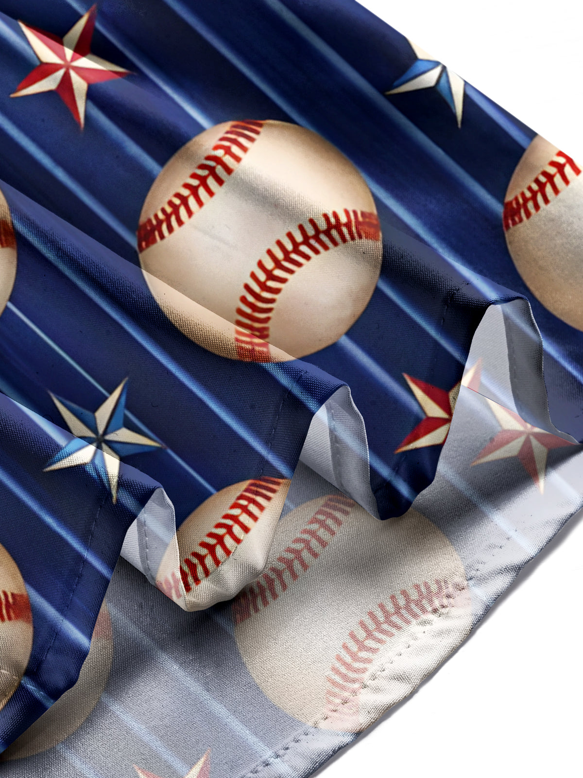 Baseball Print Men's Pocket Short Sleeve Shirts