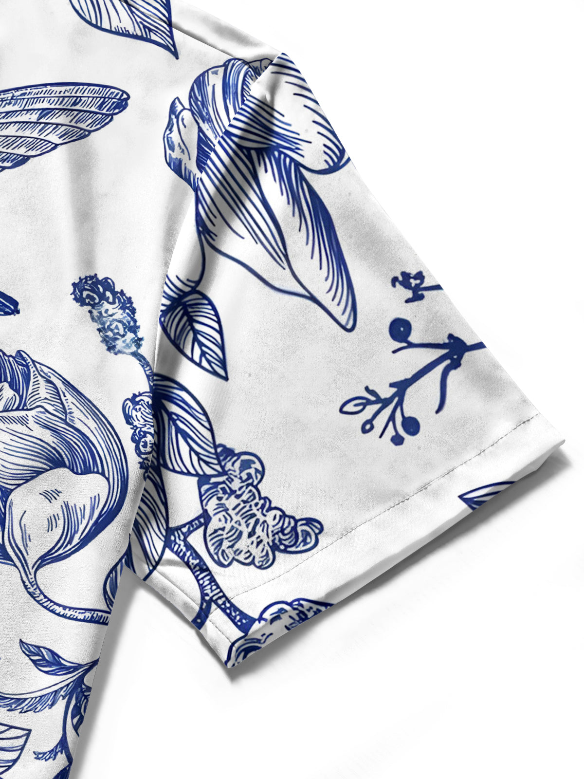 Bird Floral Men's Pocket Short Sleeve Shirts