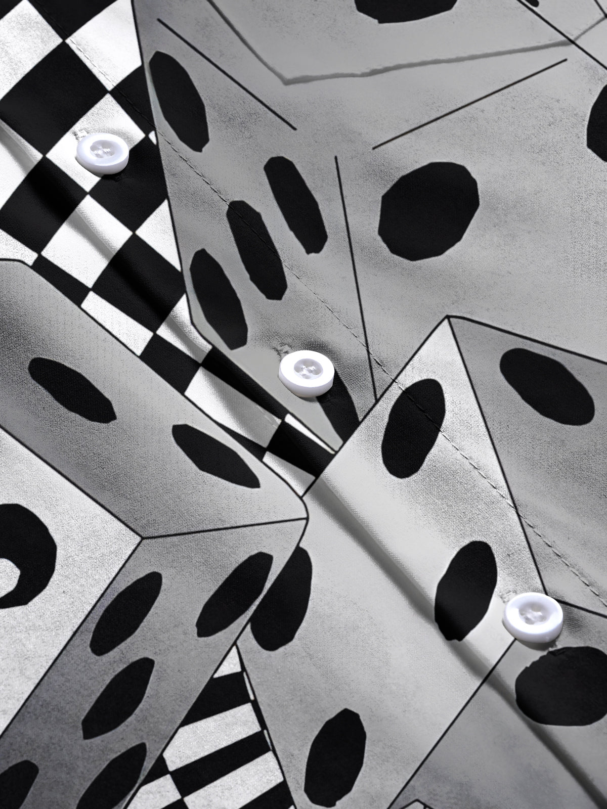 Dice Print Men's Pocket Short Sleeve Shirts