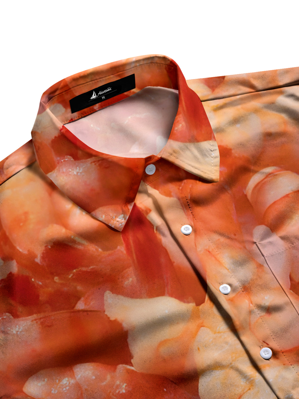 Shrimp Print Men's Pocket Short Sleeve Shirts