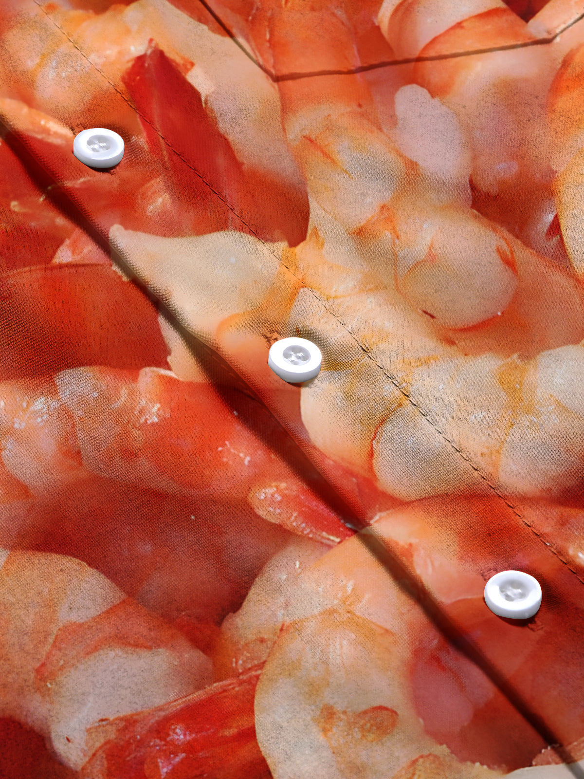 Shrimp Print Men's Pocket Short Sleeve Shirts