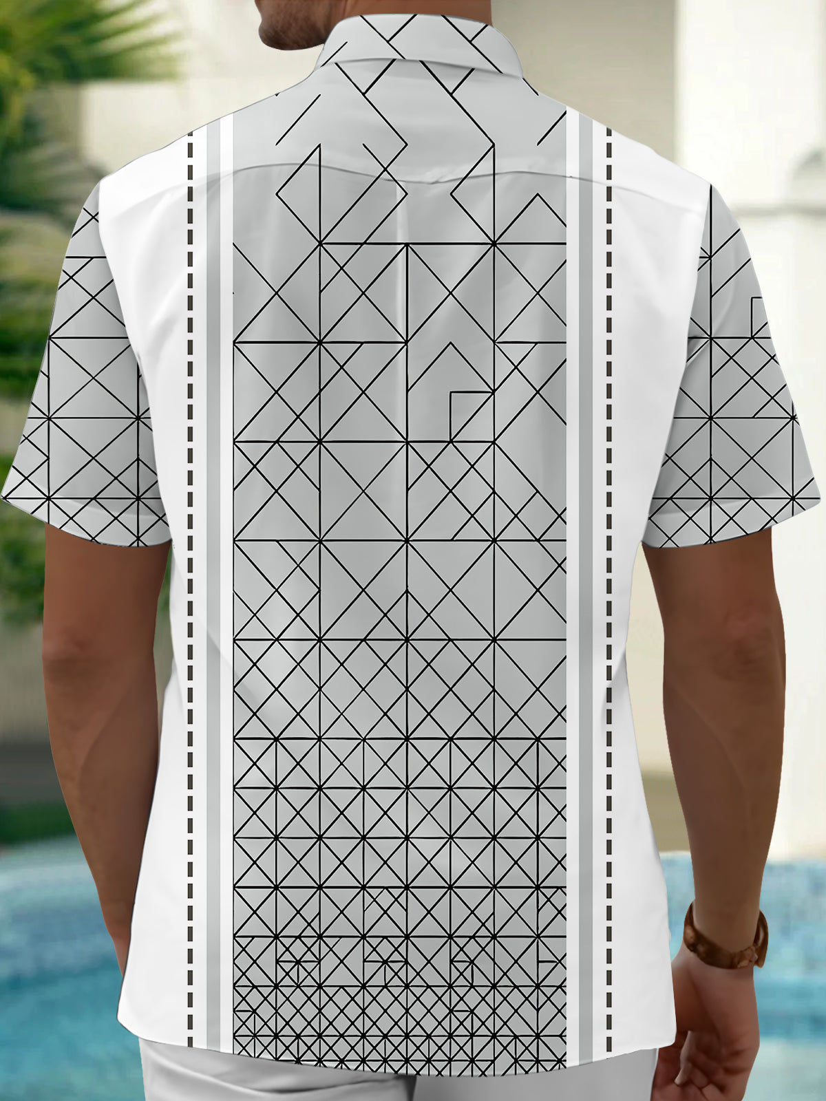 Geometry Men's Pocket Short Sleeve Shirts