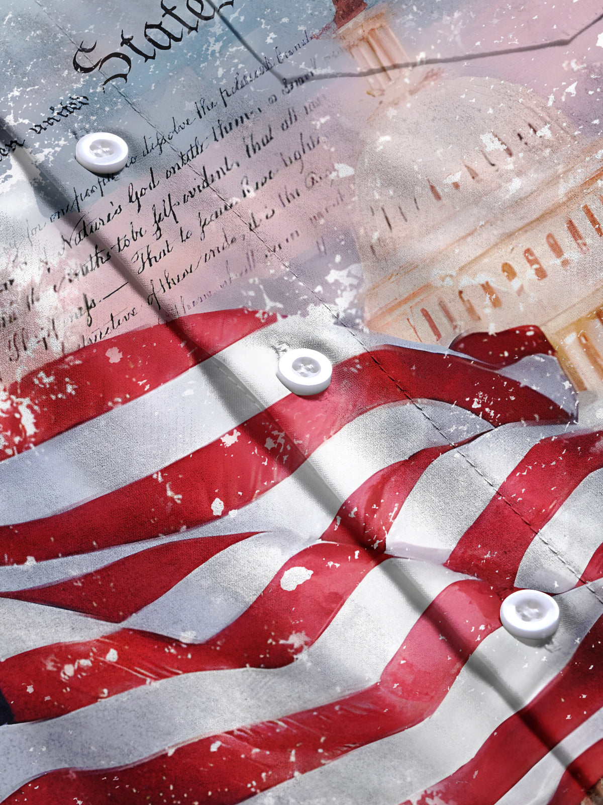 Independence Day Men's Pocket Short Sleeve Shirts