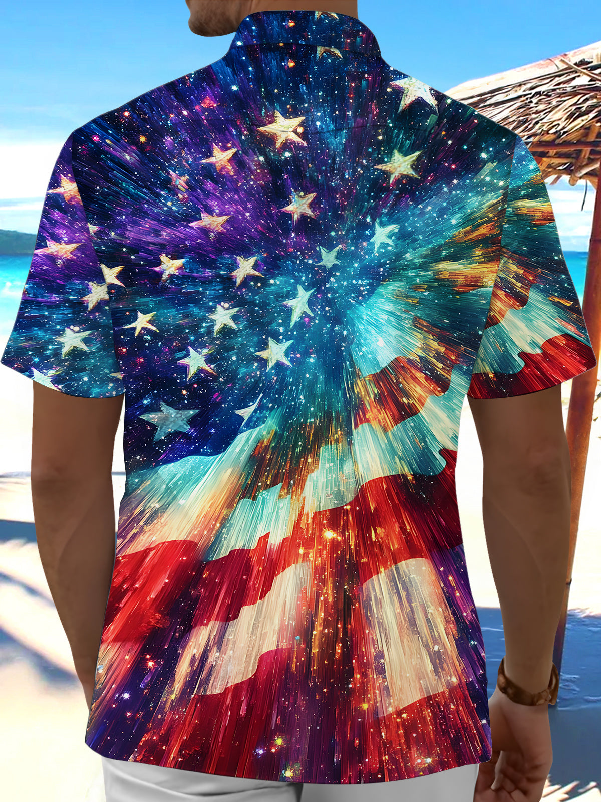 Independence Day Men's Pocket Short Sleeve Shirts