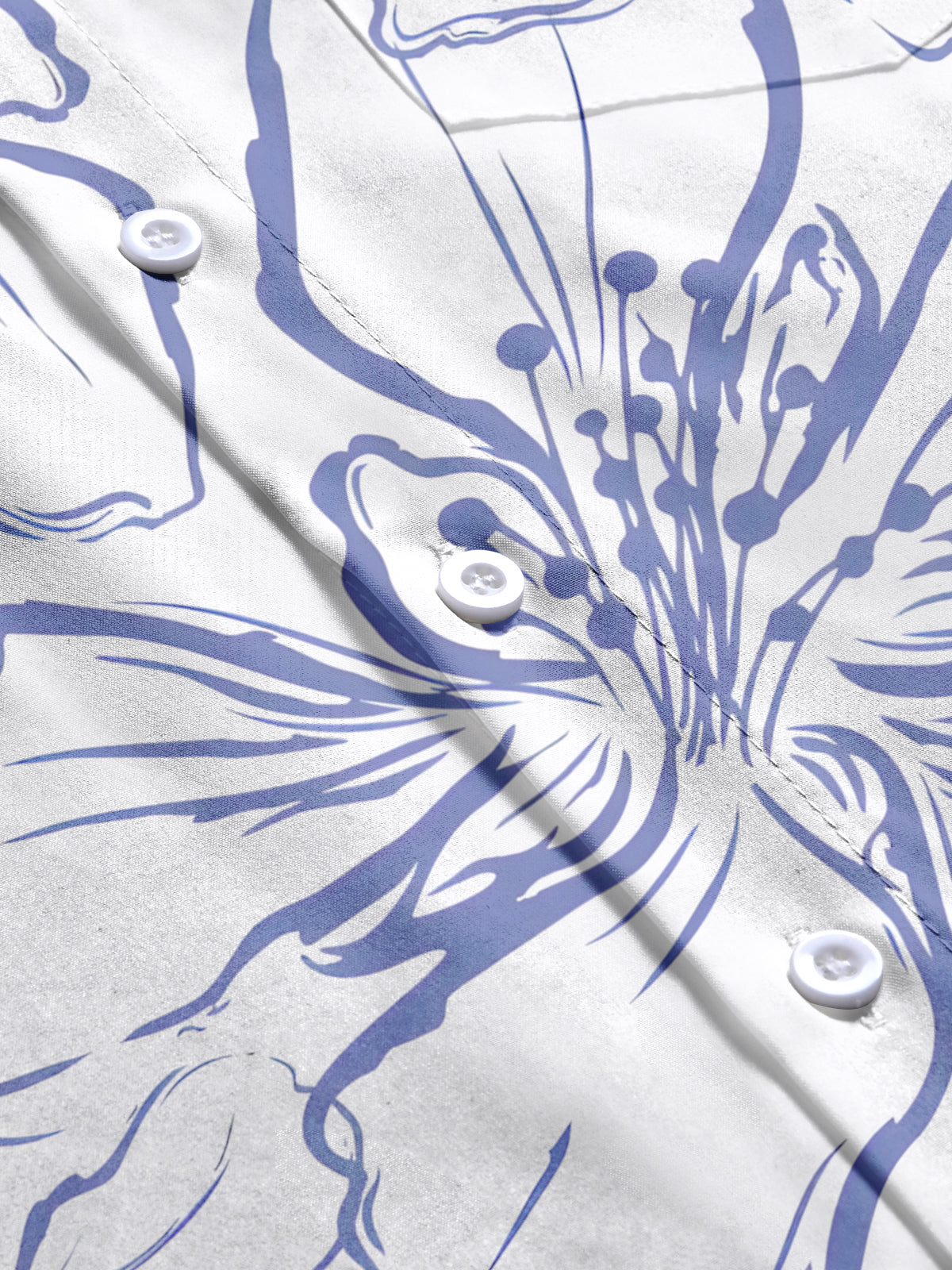 Floral Print Men's Pocket Short Sleeve Shirts