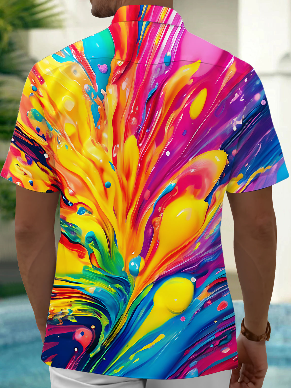 Tie Dye Men's Pocket Short Sleeve Shirts