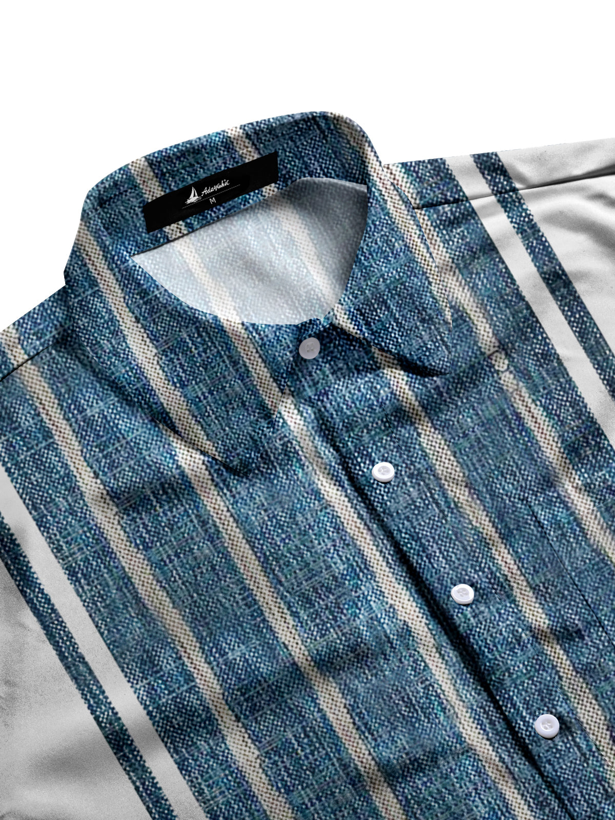 Vintage Stripes Print Men's Pocket Short Sleeve Shirts