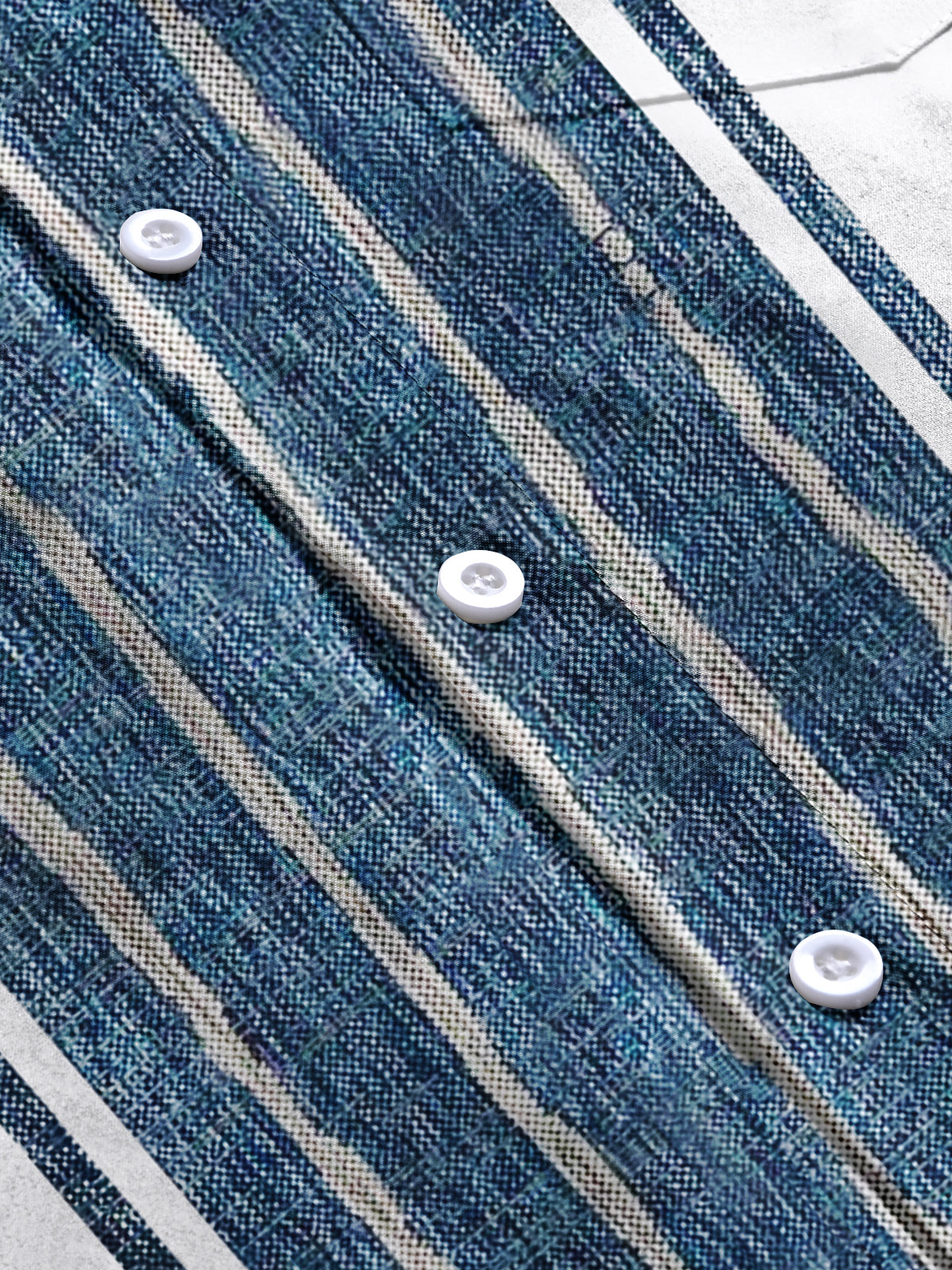 Vintage Stripes Print Men's Pocket Short Sleeve Shirts